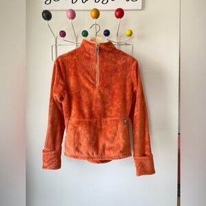 North Face Orange Plush Fleece Pullover